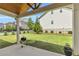 Cozy covered patio with grill, overlooking a well-maintained backyard perfect for outdoor cooking at 6210 Bellmoore Park Ln, Duluth, GA 30097
