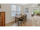 Dining area with hardwood floors, wainscotting, a window with blinds and a dark wooden table at 1098 Central Park Rd, Decatur, GA 30033