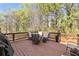 Spacious wooden deck featuring outdoor seating, planters, and a wooded view at 4249 Millside Walk, Smyrna, GA 30080
