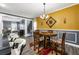 Bright dining area with wainscotting, designer lighting, and hardwood flooring, ideal for Gathering gatherings at 4306 Thorngate Ln, Acworth, GA 30101