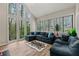 Bright living room with large windows and a cozy seating area, offering serene views of the outdoors at 1720 Little Willeo Rd, Marietta, GA 30068