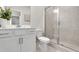 Full bathroom features a large vanity, walk-in shower, and tile flooring at 3048 Shirecrest Ln, Dacula, GA 30019