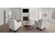 Bright living room featuring a fireplace, modern decor, and neutral color palette at 3230 Munsey Ct, Cumming, GA 30041