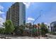Modern high-rise building with a combination of glass and concrete with private balconies at 44 Peachtree Nw Pl # 629, Atlanta, GA 30309