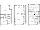 Three floor plans for the home featuring bedrooms, kitchen, and living spaces at 2020 Rivermont Way, Roswell, GA 30076