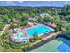 Aerial view of the pool with lounge chairs and mature landscaping at 429 Argonne Ter, Canton, GA 30115