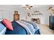 Stylish bedroom featuring a bed, a desk area, and unique decorative touches including mounted animal heads at 2442 Lower Union Hill Rd, Canton, GA 30115