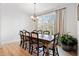 Dining room with a wood table and seating for eight under a chandelier near a window at 2442 Lower Union Hill Rd, Canton, GA 30115