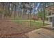 Fenced backyard featuring storage shed, garden and mature trees, offering space and privacy at 3441 Palace Ct, Tucker, GA 30084