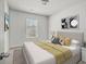 Cozy bedroom with neutral decor, comfortable bedding, natural light, and minimalist artwork at 7083 Gladstone Cir, Stonecrest, GA 30038