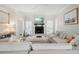 Comfortable living room with a fireplace, large TV, and a spacious white sectional sofa for relaxation at 966 Laurel Springs Sw Ln, Marietta, GA 30064