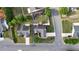 Aerial view of the property shows lot lines, backyard patio area, and surrounding neighborhood at 2650 Hamilton Chase Run, Buford, GA 30519