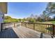Deck overlooks backyard with plenty of trees and clear blue skies for entertaining and relaxing at 2620 Oak St, Atlanta, GA 30344