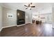 Spacious living room boasts hardwood floors, a fireplace, and an open floor plan at 2620 Oak St, Atlanta, GA 30344
