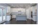 Modern kitchen with white cabinets, stainless steel appliances, and a center island at 8245 Dawson View Way, Cumming, GA 30028