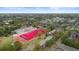 Aerial view of the football field surrounded by city buildings and greenery under the sky at 1115 Martin Luther King Jr Sw Dr, Atlanta, GA 30314