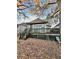 Backyard view showing a wooden deck, stairs, and wood lattice at 698 Ira St, Atlanta, GA 30310
