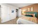 Bedroom with door open, revealing a decorated closet and comfortable accommodations at 354 Friendship Oak Way, Hampton, GA 30228