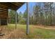 An expansive backyard space, featuring support beams for a deck, offering ample room for outdoor activities at 6389 Shadow Sq, Lithonia, GA 30058