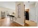 Open-concept space with breakfast bar, seamlessly connecting the living area and kitchen at 6389 Shadow Sq, Lithonia, GA 30058
