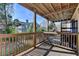 Private deck features wooded views, wooden railing, and a wooden ceiling at 3938 Stillwater Dr, Duluth, GA 30096