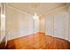 Dining area featuring hardwood floors and a decorative chandelier at 4955 Ivy Ridge Se Dr # 404, Atlanta, GA 30339