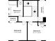 Second floor layout featuring two bedrooms, one bathroom, and three closets at 3052 Sw Highbury Sw Trl, Atlanta, GA 30354
