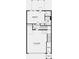 Layout displaying a bedroom, bathroom, entry, foyer, and 2-car garage on the first floor at 93 Wilder Ridge Way, Lawrenceville, GA 30044