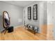 Dressing room with hardwood floors, vanity, and doorway to closet at 2283 Edgemere Lake Cir, Marietta, GA 30062