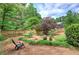 Secluded backyard retreat with wooden fence and mature trees and landscaping at 29 Fern Leaf Ct, Dallas, GA 30157