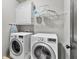 Functional laundry room with modern washer and dryer units and ample storage at 5330 Cole Creek Ln, Cumming, GA 30040