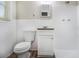 This bathroom features white tile, granite vanity, and a full shower at , Decatur, GA 30035