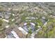 Overhead shot of residential area with mature trees surrounding buildings and parking lots at 115 Woodmere Nw Sq # 115, Atlanta, GA 30327