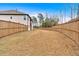 A expansive backyard enclosed by a wooden fence, offering privacy and space for outdoor activities and landscaping at 114 Montgomery Ln, Villa Rica, GA 30180