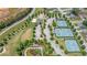 Aerial view of the community tennis courts, playground, community garden, and other amenities at 114 Montgomery Ln, Villa Rica, GA 30180