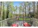 Scenic deck surrounded by lush greenery offers an inviting outdoor living space with seating for relaxation at 362 Battle Woods Nw Trl, Marietta, GA 30064