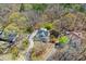 Beautiful aerial shot showcases the home's setting among the trees and landscaping at 507 Anthony Pl, Canton, GA 30114