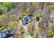 Aerial view displays home with a long driveway and surrounding mature trees at 507 Anthony Pl, Canton, GA 30114