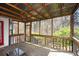 Relaxing screened porch with a wooden floor and view of surrounding greenery at 507 Anthony Pl, Canton, GA 30114
