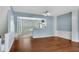Open concept dining room with breakfast bar and view of the kitchen at 111 Riverstone Commons Cir, Canton, GA 30114