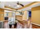 Finished basement featuring hardwood floors, a wet bar, and an open layout for versatile use at 1460 Edgemont Pt, Lawrenceville, GA 30044