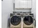 Well-organized laundry room features modern washer and dryer, shelving, and ample storage space at 1460 Edgemont Pt, Lawrenceville, GA 30044