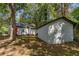 Backyard features a storage shed, a red back door, and a mature tree shading the yard at 1956 Washington Rd, East Point, GA 30344
