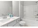 Clean bathroom featuring a white vanity, tub and shower combination, and toilet at 3681 Deaton Trl, Buford, GA 30519
