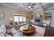 Comfortable living room showcasing a fireplace, coffered ceiling, and stylish décor at 4981 Millwood Dr, Canton, GA 30114