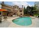 Beautiful backyard with a swimming pool, wooden deck, and access stairs at 4981 Millwood Dr, Canton, GA 30114
