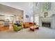 Inviting living room with a fireplace, plenty of natural light, and cozy furniture at 2924 Meadow Church Rd, Suwanee, GA 30024