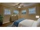 Bedroom with neutral paint, ceiling fan, modern flooring, and well-chosen decor at 7535 Asbury Dr, Riverdale, GA 30274