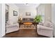 Cozy sitting room with hardwood floors, comfortable seating, and natural light at 930 Crestview Dr, Johns Creek, GA 30024