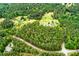 Verdant aerial view of a winding road leading to a home surrounded by lush trees and vegetation at 3545 Liberty Rd, Villa Rica, GA 30180